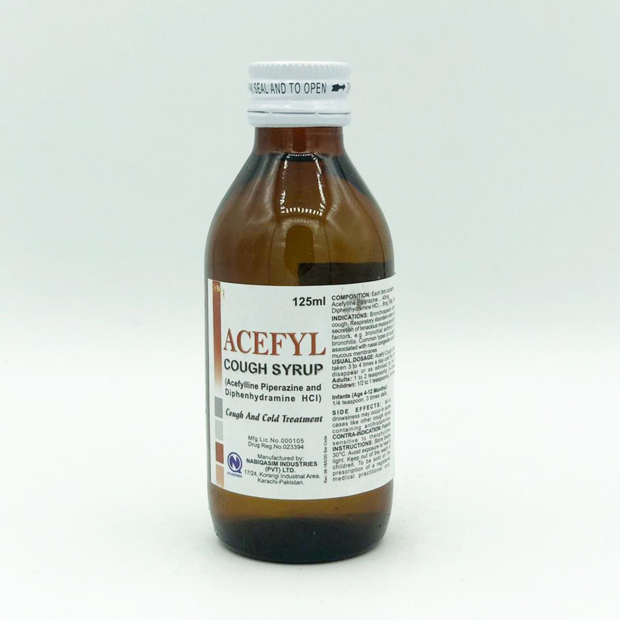 Acefyl Cough Sugar free Syrup 125 ml Uses, Formula, Side Effects