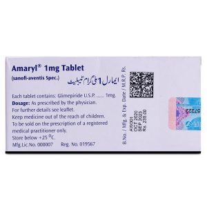 Amaryl 1mg Tablet 15 ‘S