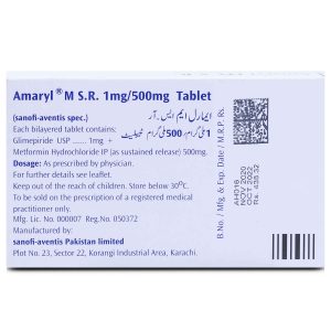 Amaryl MSR 1mg+500mg Tablet 10 ‘S