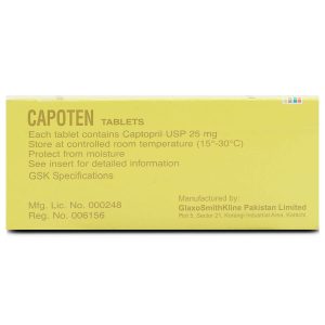 Capoten 25mg Tablet 10 ‘S