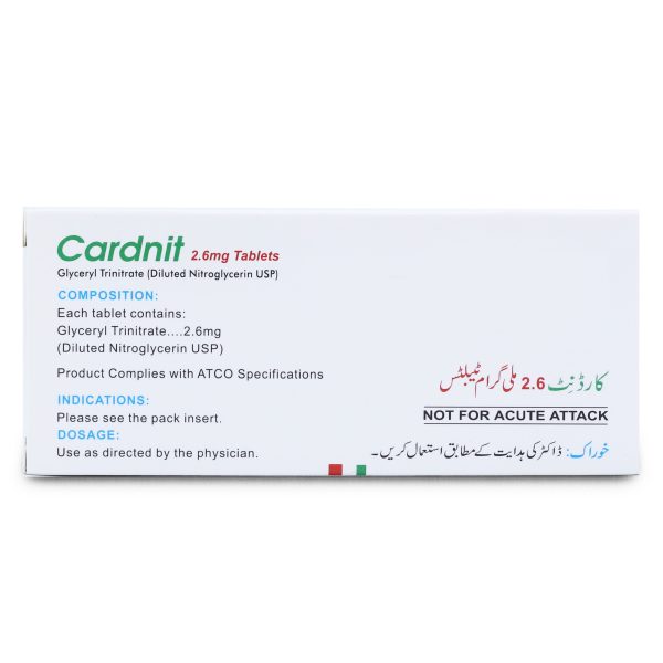 Cardinit Cardnit 2.6mg Tablet 10 'S - Uses, Benefits, Side Effects
