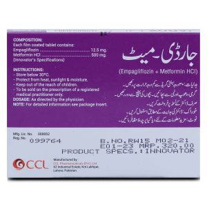 Jardy-Met 12.5/500mg Tablet 7 ‘S
