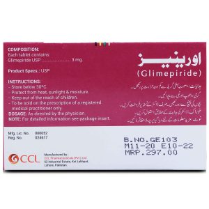 Orinase 3mg Tablet 10 ‘S