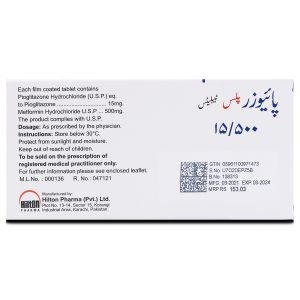 Piozer Plus 15mg+500mg Tablet 14 ‘S