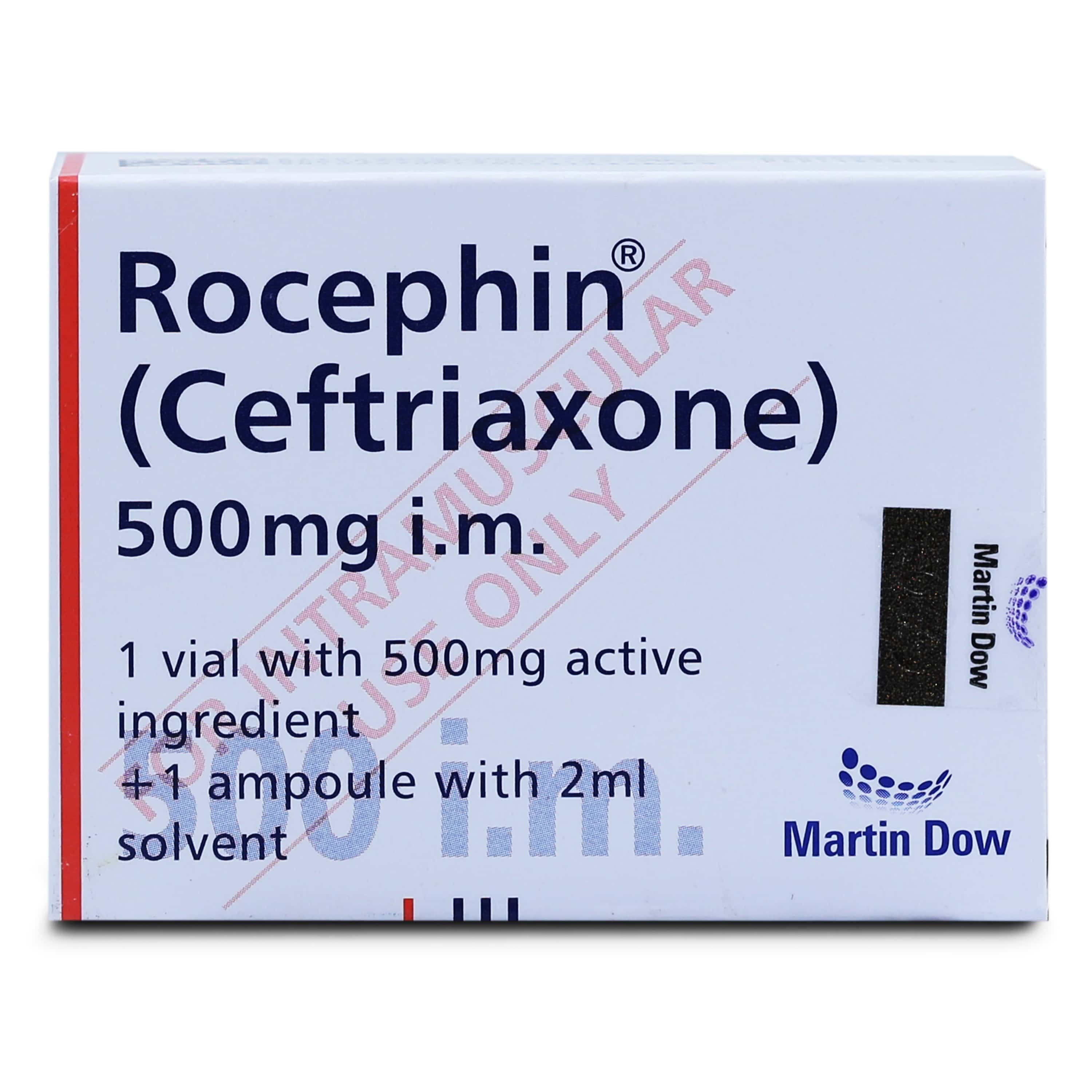 Rocephin IM 500mg Injection 1 vial